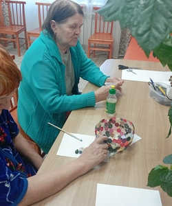 Корзинка из пуговиц 2