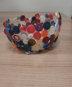 Корзинка из пуговиц 3